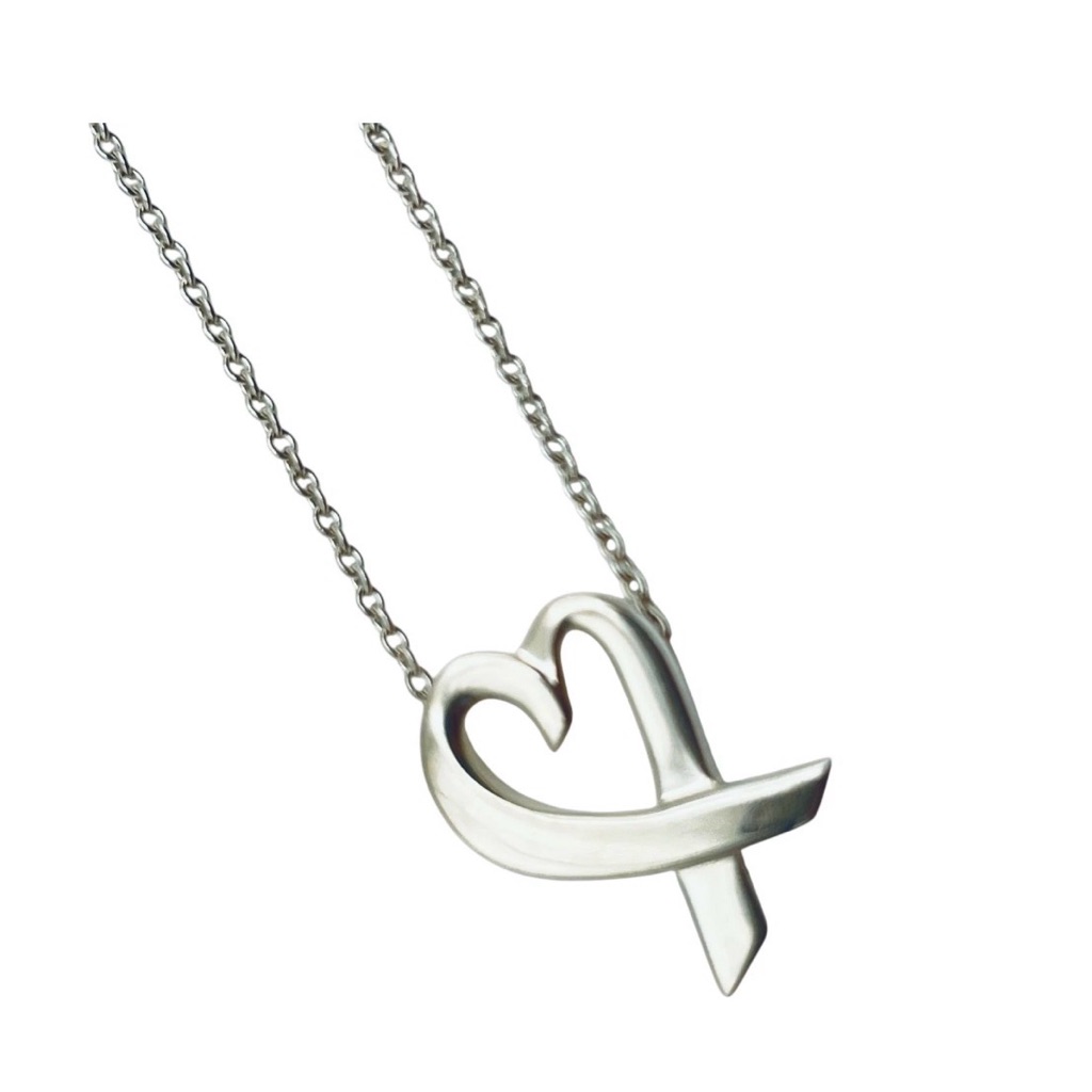 Tiffany  Co Silver Heart Pendant Necklace Preowned